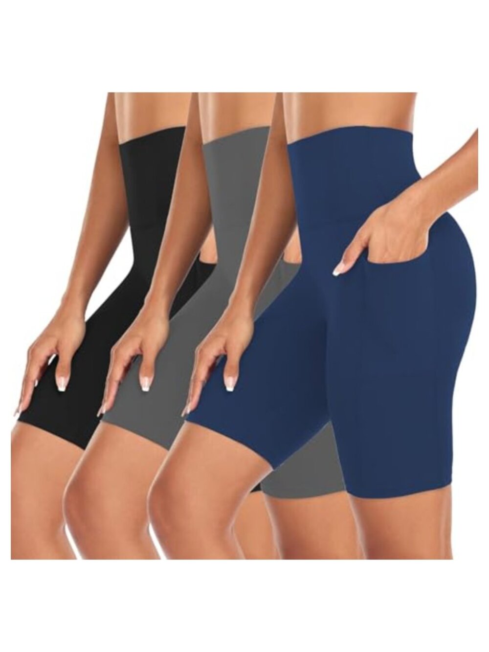 Biker Shorts High Waisted Workout Gym Yoga Athletic Running 3 Pack